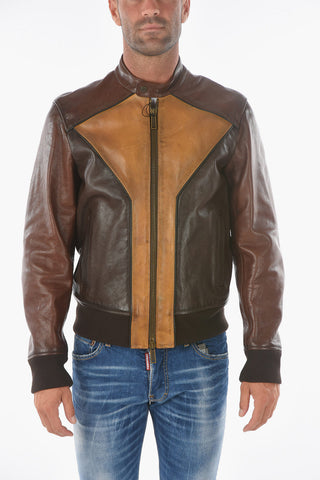 Full Zip Leather Bomber