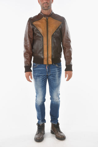 Full Zip Leather Bomber