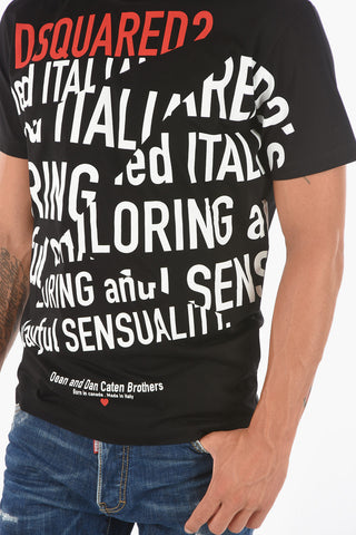 All Over Lettering Printed COOL FIT Crew-Neck T-shirt