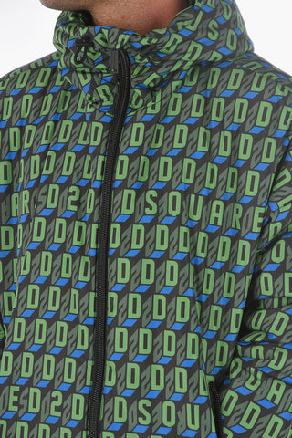 Logoed All Over Jacket with Hood