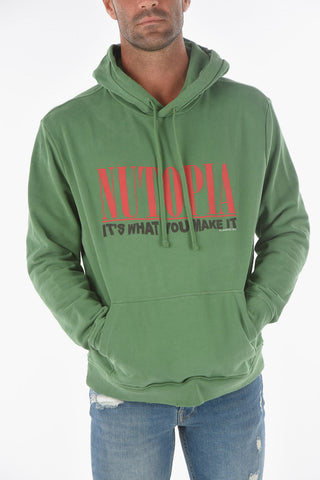 Lettering Printed NINETY Hooded Sweatshirt