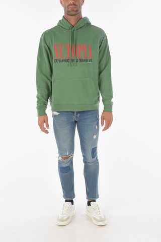 Lettering Printed NINETY Hooded Sweatshirt