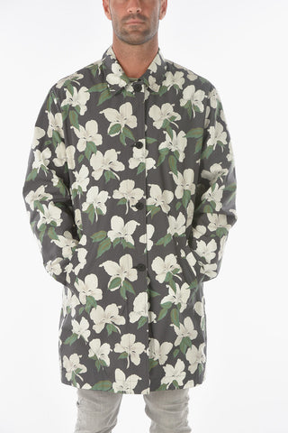 Reversible LOWER MAC Trench with HIBISCUS Print