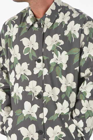 Reversible LOWER MAC Trench with HIBISCUS Print