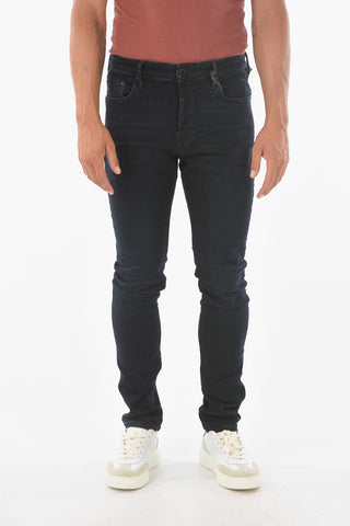 Dark-wash CIGARETTE Skinny Jeans with Creasing Effect 16cm