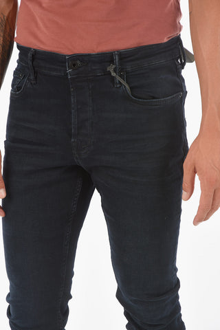 Dark-wash CIGARETTE Skinny Jeans with Creasing Effect 16cm