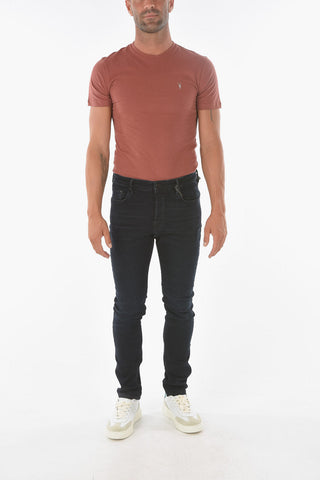 Dark-wash CIGARETTE Skinny Jeans with Creasing Effect 16cm