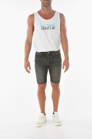 Denim SWITCH Shorts with Raw-cut Hems
