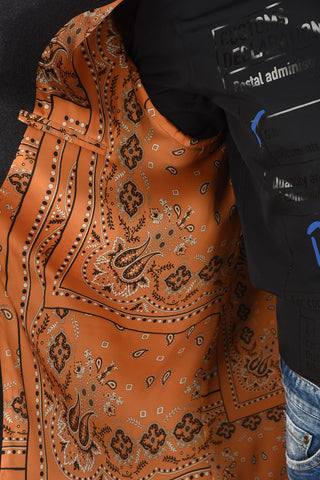 Cappotto in Lana Vergine con Fodera a Fantasia Floreale