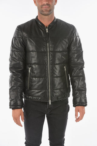 Quilted RUSSEL PUFFER Leather Jacket
