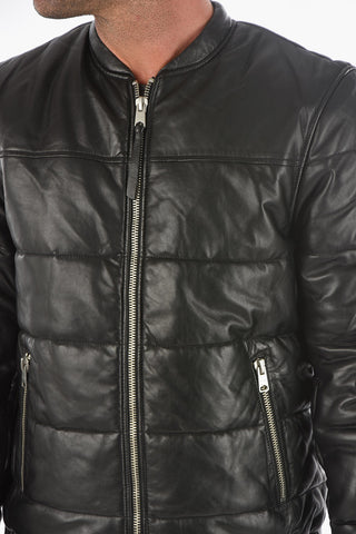 Quilted RUSSEL PUFFER Leather Jacket