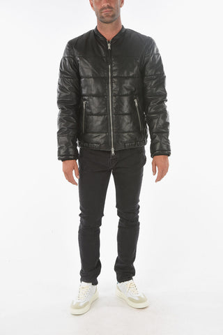 Quilted RUSSEL PUFFER Leather Jacket