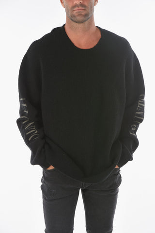 Wool Blend RIFT SAINTS Logoed Crewneck Sweater