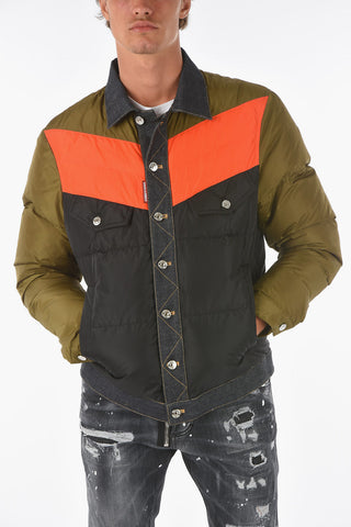 denim details down jacket