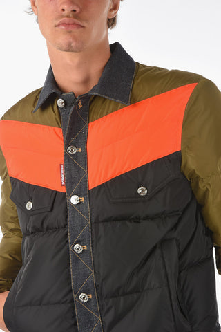denim details down jacket
