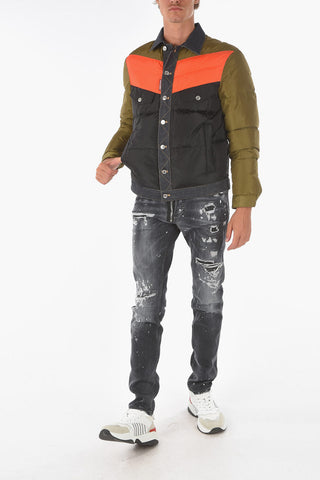 denim details down jacket