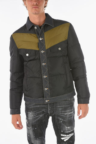 denim details down jacket