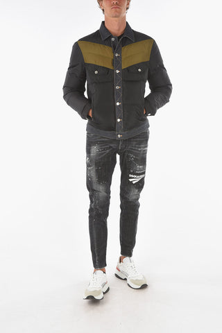 denim details down jacket