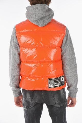 Piumino senza manica con chiusura zip