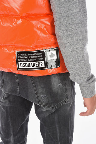 Piumino senza manica con chiusura zip