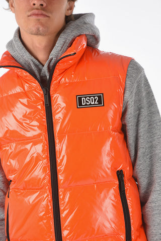 Piumino senza manica con chiusura zip