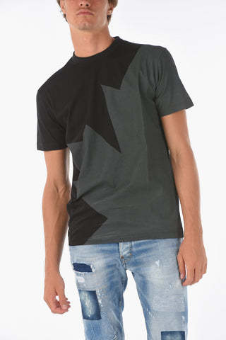 Two-To0ne Back Printed COOL FIT Crew-Neck T-shirt