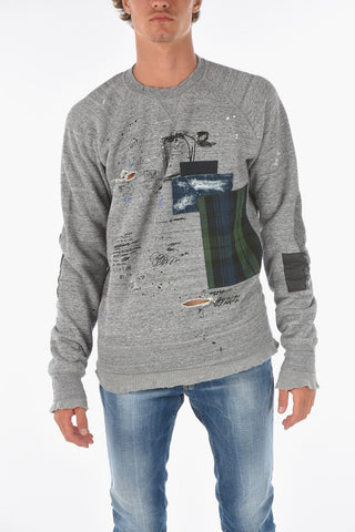 vintage effect CLASSIC RAGLAN FIT crew-neck sweatshirt
