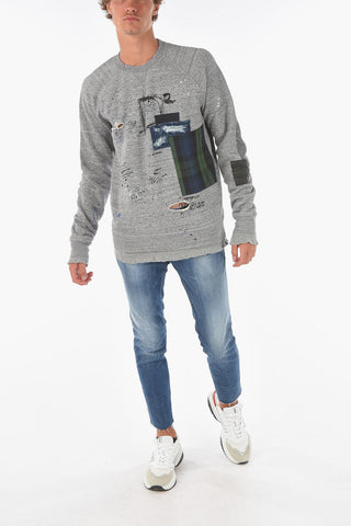 vintage effect CLASSIC RAGLAN FIT crew-neck sweatshirt