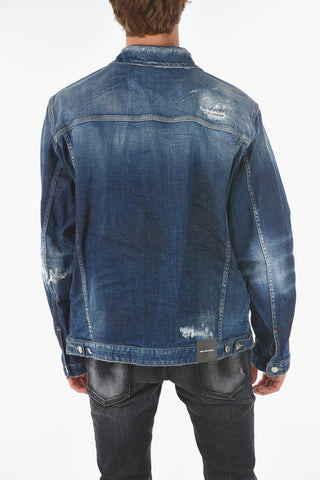 giubbotto OVER in denim stretch con doppio taschino