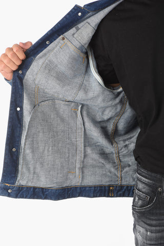 giubbotto OVER in denim stretch con doppio taschino