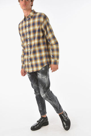 Classic Collar Tartan Motif Shirt