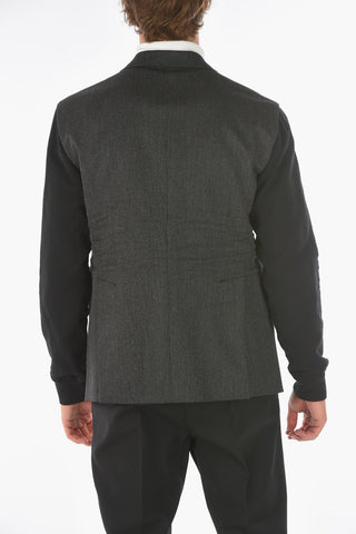 sweatshirt sleeve 2-button wool blend blazer