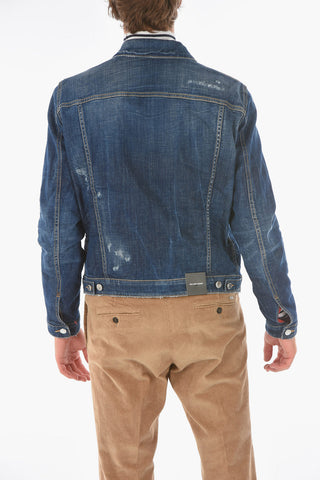 double breast pocket stretch denim DAN jacket