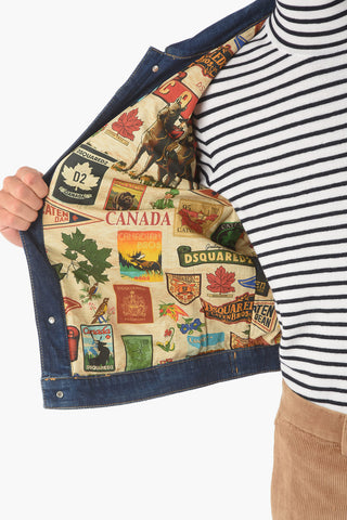 double breast pocket stretch denim DAN jacket
