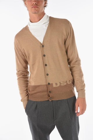 Cardigan in lana con scollo a v