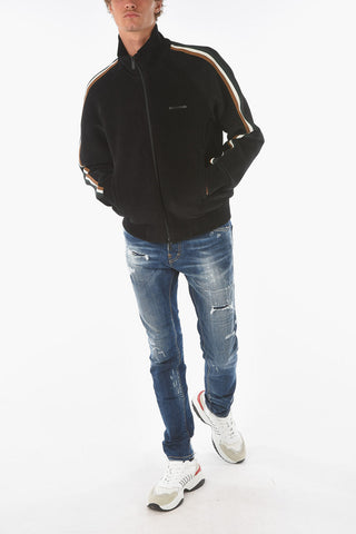 Contrasting Side Band Corduroy Sweatshirt