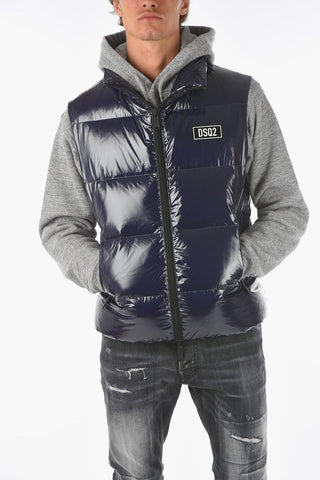 Piumino senza manica con chiusura zip