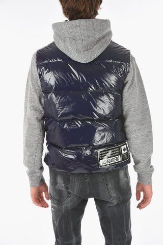 Piumino senza manica con chiusura zip