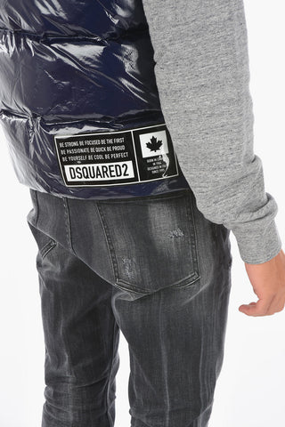 Piumino senza manica con chiusura zip