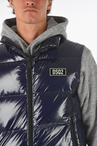 Piumino senza manica con chiusura zip