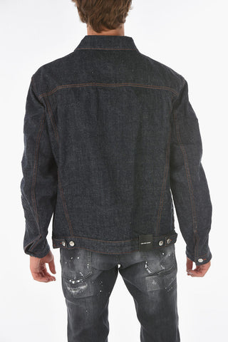 Front Logo Printed Denim Overshirt