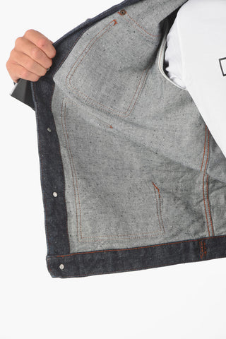 Front Logo Printed Denim Overshirt