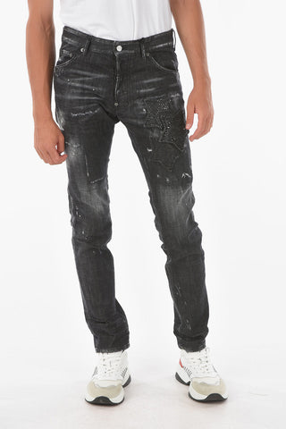 16cm Distressed COOL GUY Jeans with Rhinestones