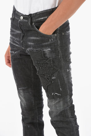 16cm Distressed COOL GUY Jeans with Rhinestones
