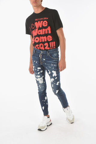 15cm Acid Wash Effect Sexy Twist Jeans