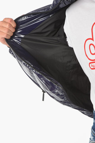 2 Pockets Glossy Down Jacket with Logo