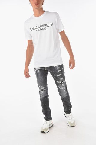 t-shirt COOL FIT a tinta unita con logo stampato