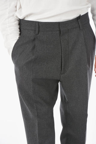 single pleat virgin wool 1 PLEAT AVIATOR FIT pants