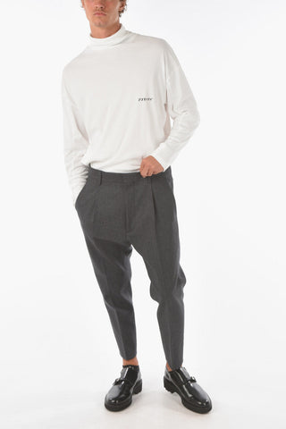 single pleat virgin wool 1 PLEAT AVIATOR FIT pants
