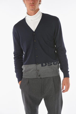 V-Neck Two-Tone Cardigan